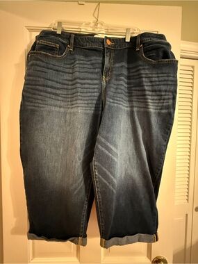 Lane Bryant Dark Indigo Cropped Denim Capris